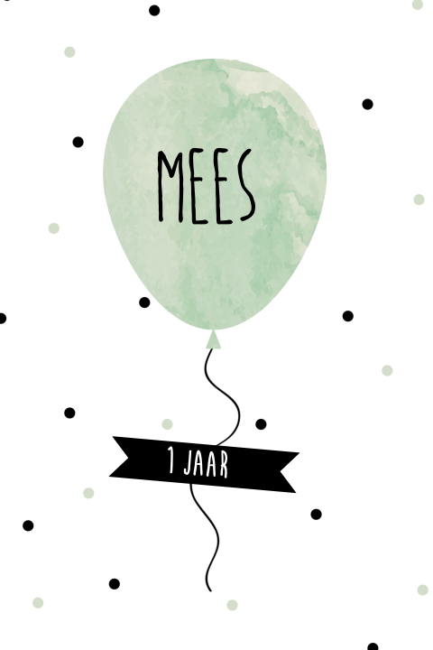 Verjaardags uitnodiging met watercolor ballon en confetti