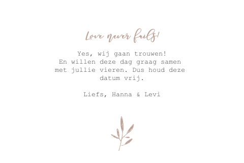 Save The Date Kaart Met Goudfolie Oud Roze En Takje