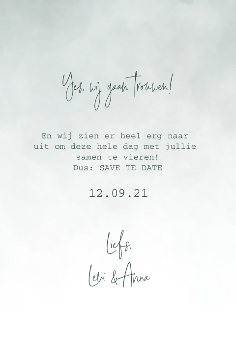 Save The Date Kaart Met Ginkgo Blad En Goudfolie
